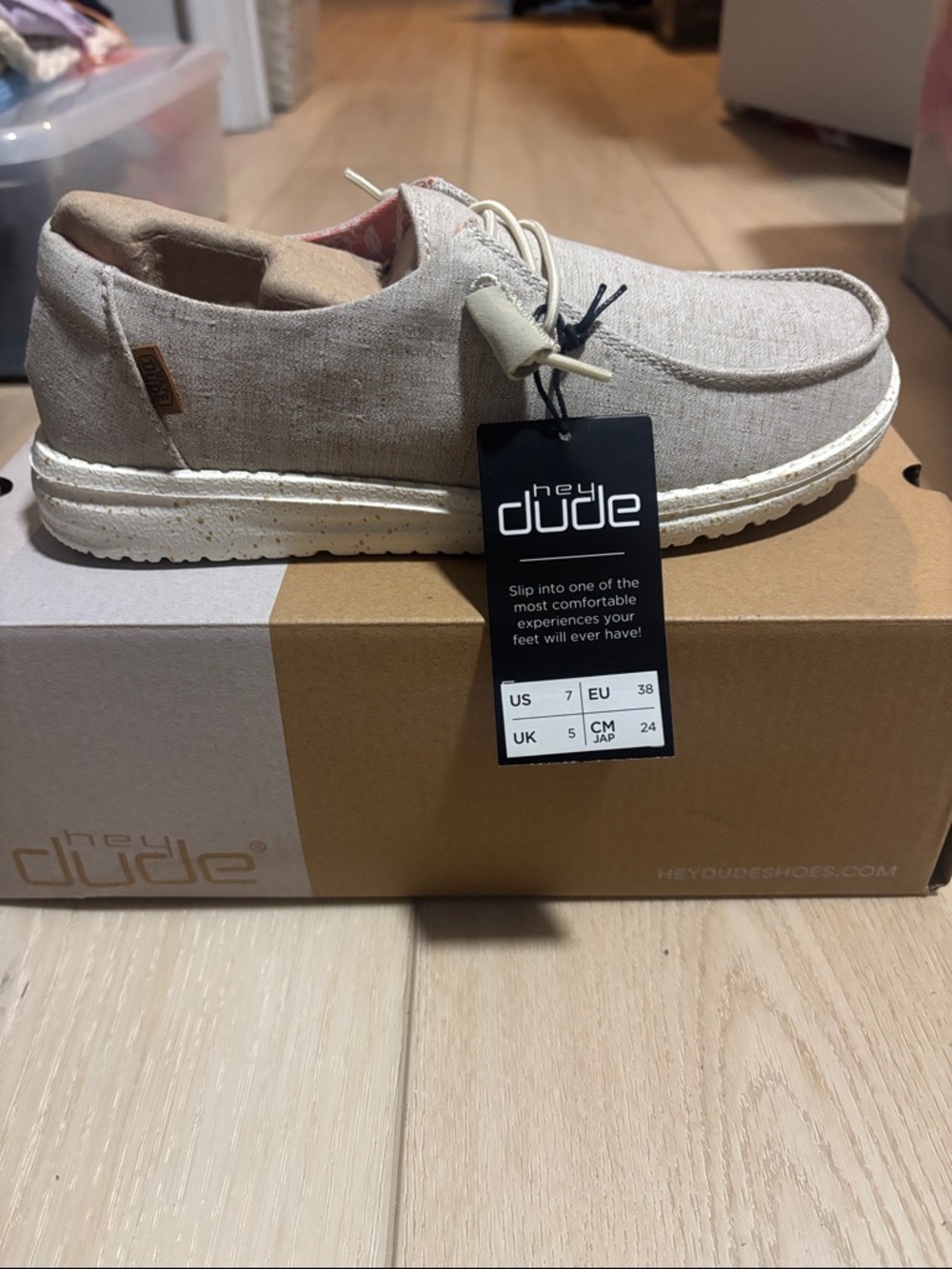 Hey Dude Wendy Chambray in White Nut.